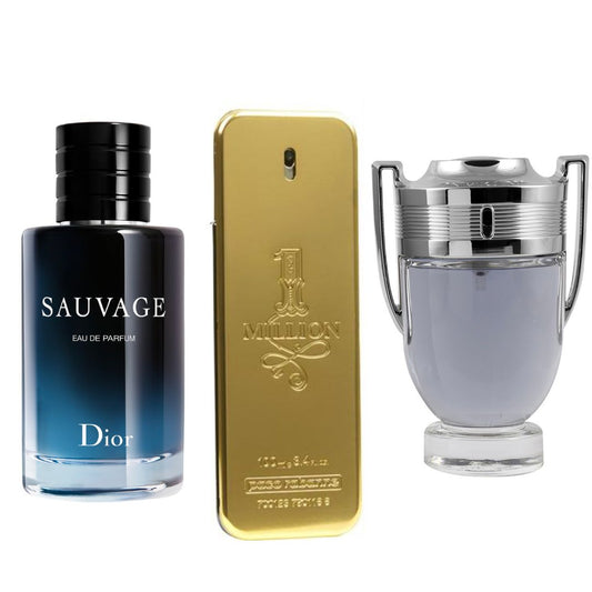 Promo Paga 1 Lleva 3: Dior Sauvage 100 ML + One Million 100 ML + Invictus 100 ML