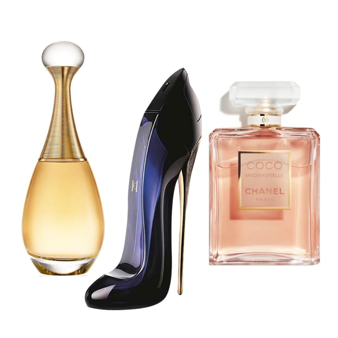 Paga 1 Lleva 3: Dior J'adore 100 ML + CH Good Girl 80 ML + Coco Chanel Mademoiselle 100 ML